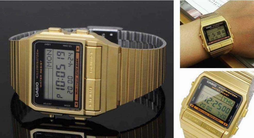 Casio Vintage DB-380G-1D Gold Plated Watch For Men and Women