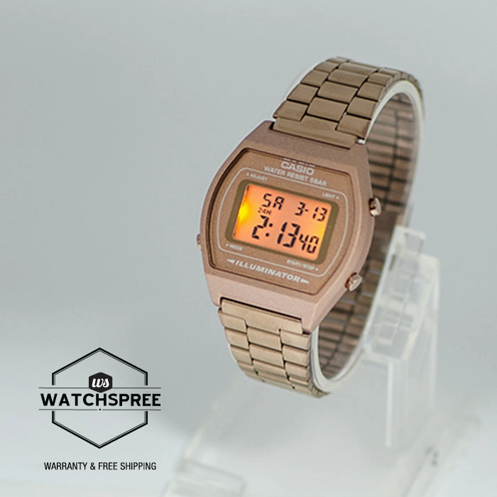 Casio Vintage Digital Rose Gold Stainless Steel Band Watch B640WC-5A