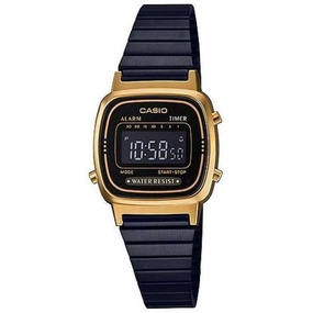 Casio Vintage LA670WEGB-1B Black Plated Stainless Steel Watch for Women