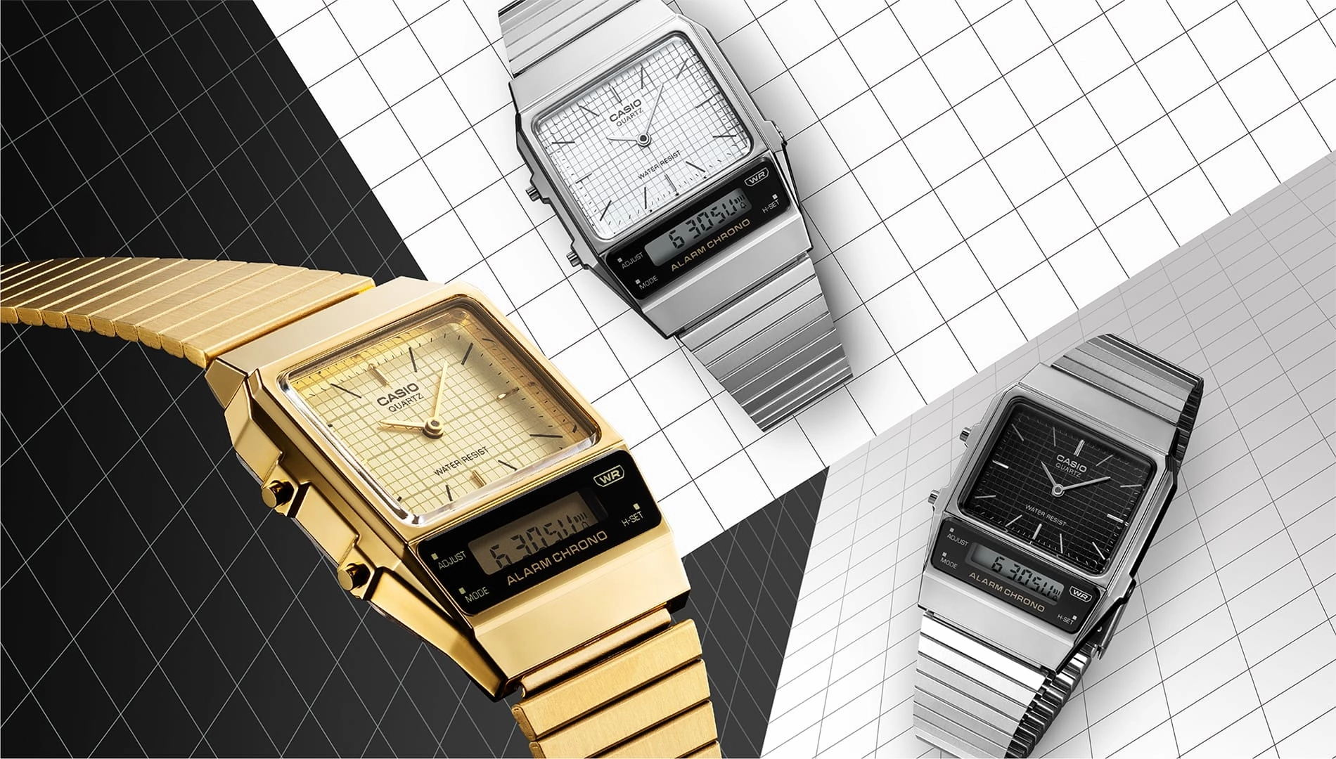 Casio Vintage Retro Stainless Steel Watch AQ800E-7A2