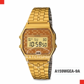 Casio Vintage Style Digital Gold Stainless Steel Watch A159WGEA-9A