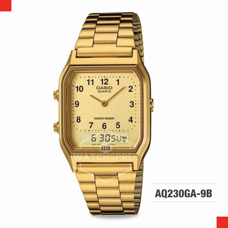 Casio Vintage Style Gold Stainless Steel Watch AQ230GA-9B