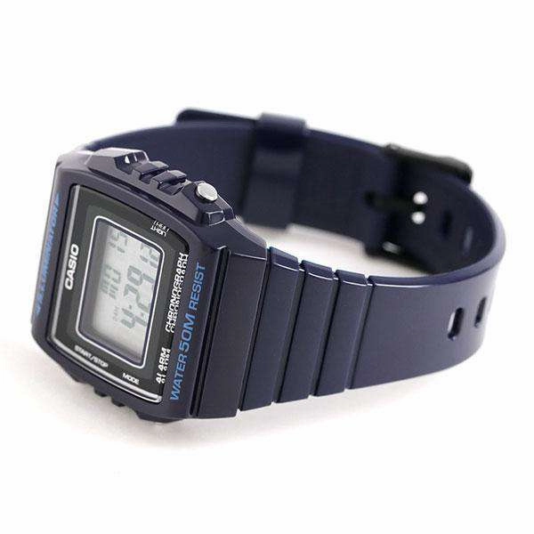Casio W-215H-2A Navy Blue Resin Strap Watch For Men and Women