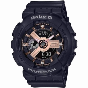 Casio Women's Analog-Digital Watch - Baby-G Black Resin Strap | BA110RG-1A