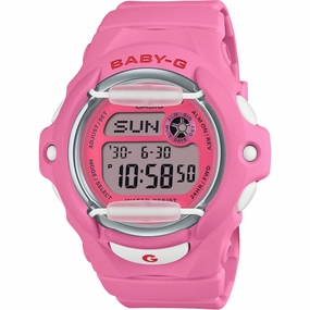 Casio Women's Watch Baby-G World Time Pink and Grey Digi Dial Strap BG-169CH-4CR