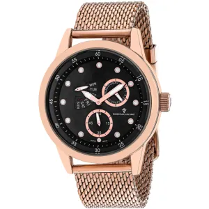 Christian Van Sant Men's Watch - Rio Quartz Black Dial Rose Gold Bracelet | CV8714