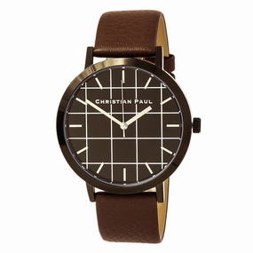 Christian Paul GR-02 Men's Bridport Grid Brown Leather Watch