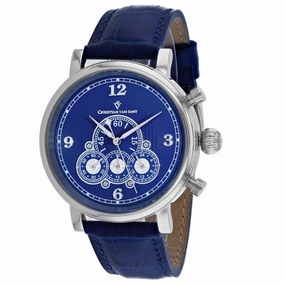 Christian Van Sant Men's Watch - Dominion Quartz Blue Dial Leather Strap | CV0712