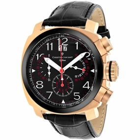 Christian Van Sant Men's Watch - Grand Python Quartz Black Dial Strap | CV3AU11