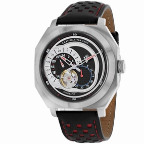 Christian Van Sant Men's Watch - Machina Chronograph Black Dial Red Strap | CV0560