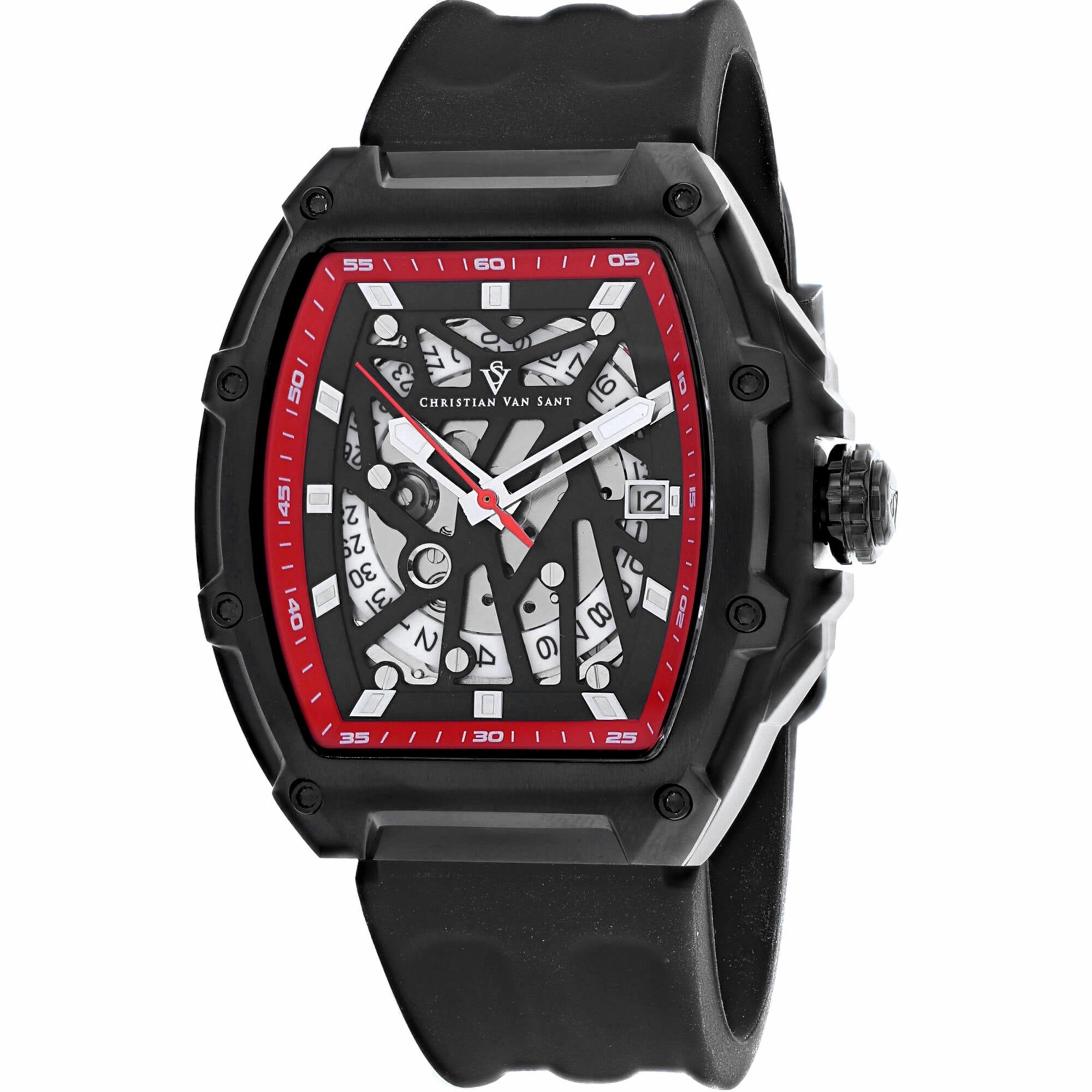 Christian Van Sant Men's Watch - Odyssey Automatic Black Rubber Strap | CV6197B