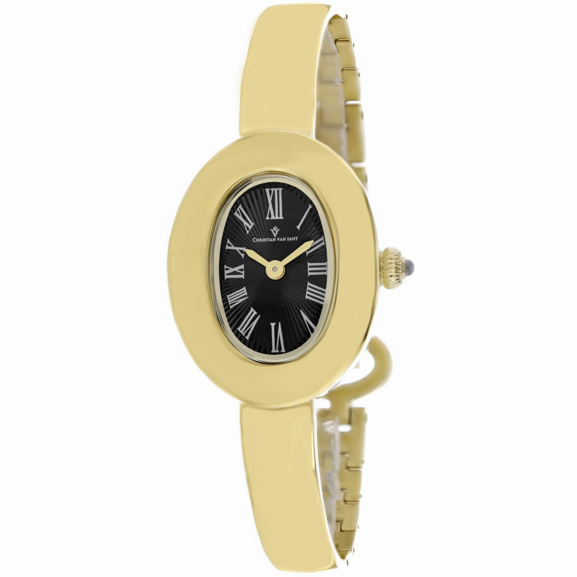 Christian Van Sant Women's Watch - Anora Black Dial Yellow Gold Bracelet | CV4335