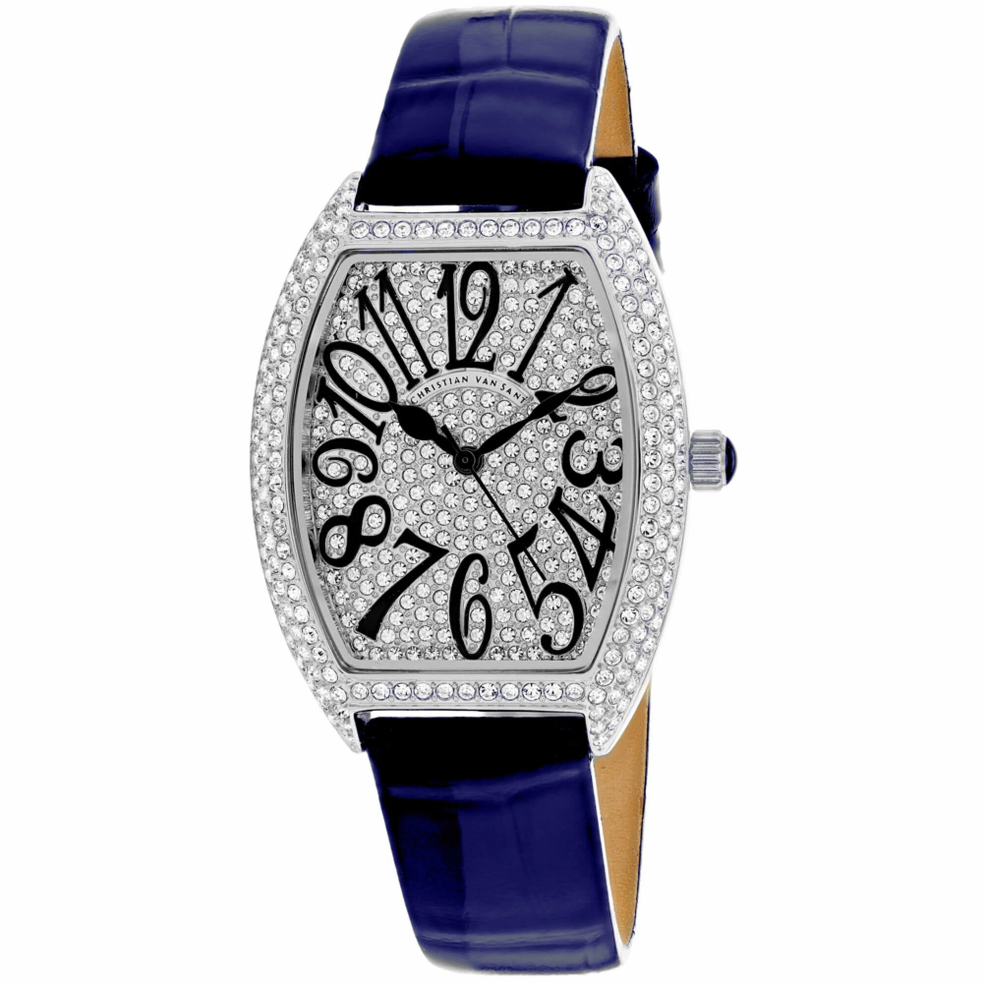 Christian Van Sant Women's Watch - Elegant Quartz Silver Dial Leather Strap | CV4821