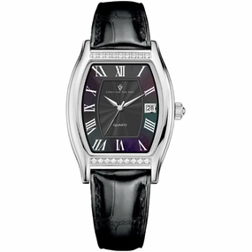 Christian Van Sant Women's Watch - Gemma Quartz Black Dial Leather Strap | CV2440