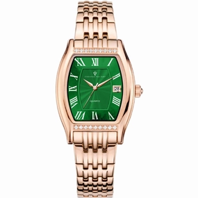 Christian Van Sant Women's Watch - Gemma Quartz Green Dial Rose Gold Steel | CV2454