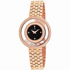 Christian Van Sant Women's Watch - Gracieuse Black Dial Rose Gold Bracelet | CV4833