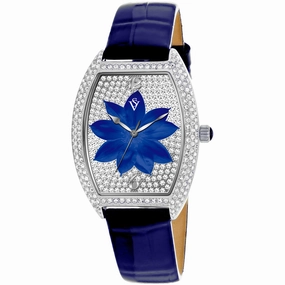 Christian Van Sant Women's Watch - Lotus Quartz Blue Dial Leather Strap | CV4854