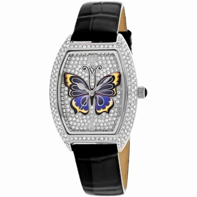 Christian Van Sant Women's Watch - Papillon Quartz Black Leather Strap | CV4870B