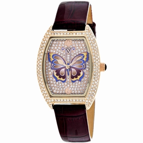 Christian Van Sant Women's Watch - Papillon Quartz Brown Leather Strap | CV4874P
