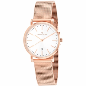Christian Van Sant Women's Watch - Paradigm Silver Dial Rose Gold Bracelet | CV4222