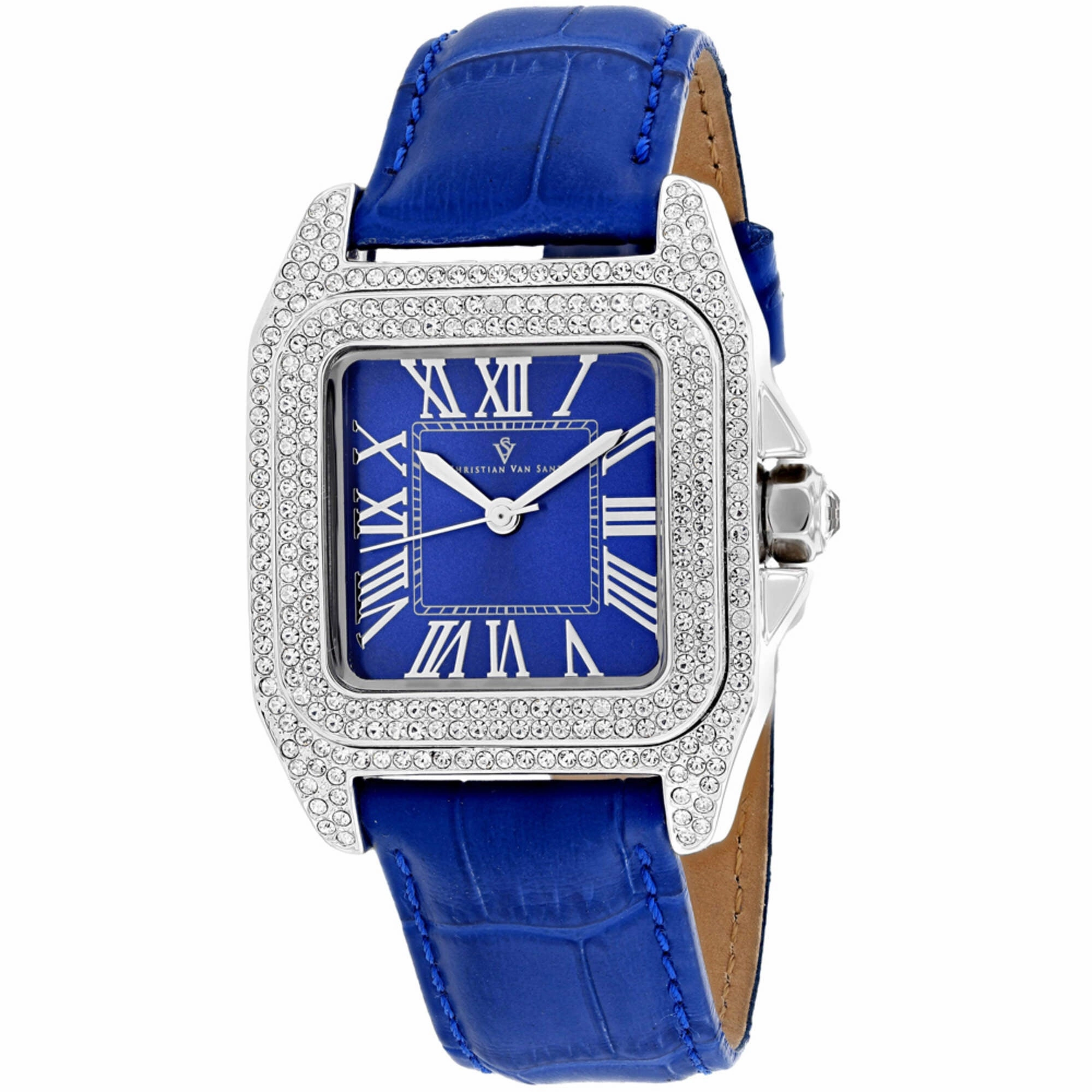 Christian Van Sant Women's Watch - Radieuse Quartz Blue Dial Leather Strap | CV4421