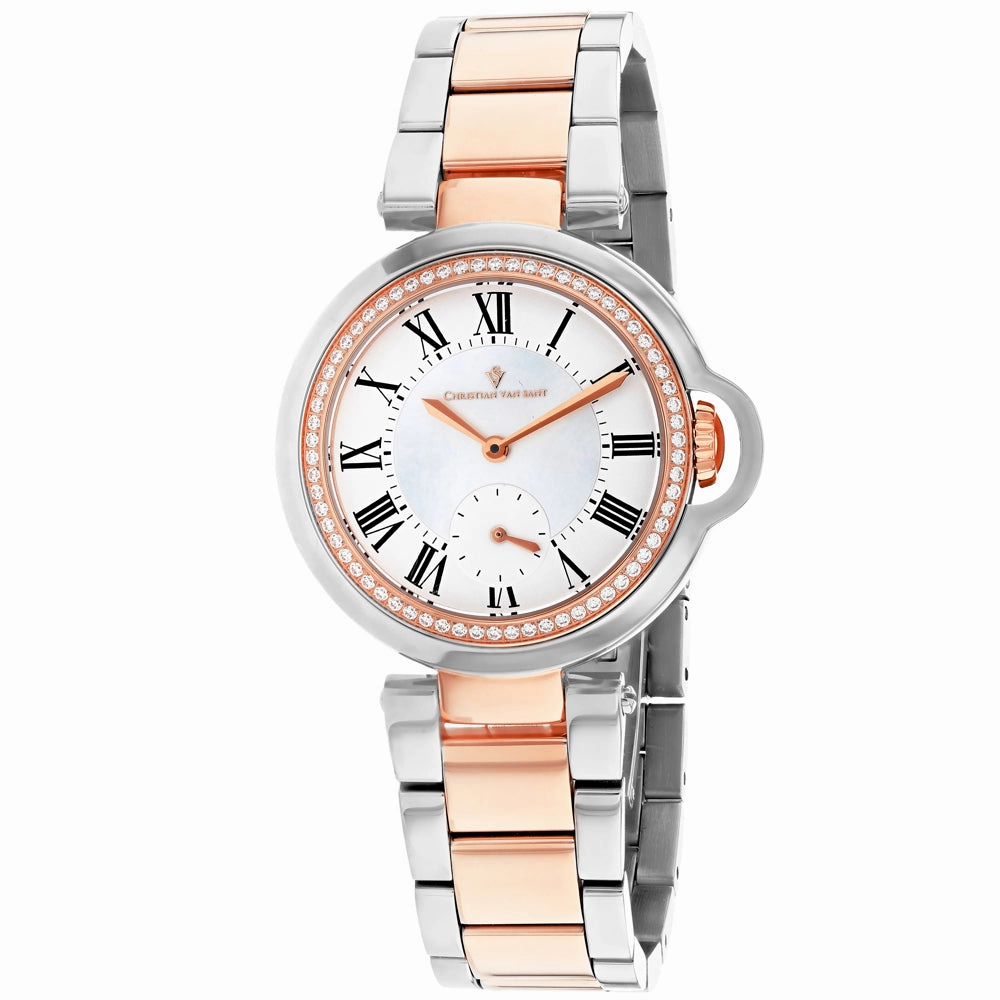 Christian Van Sant Women's White mother of pearl dial Watch