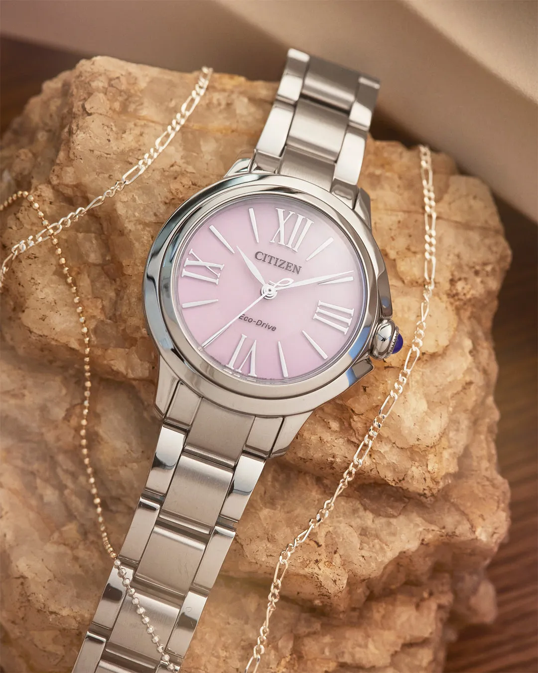 Citizen Eco-Drive L Ceci Steel Pink Dial Watch EM1160-58X