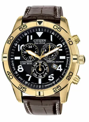 Citizen Eco-Drive Perpetual Calendar Chronograph Alarm 100M Mens Watch