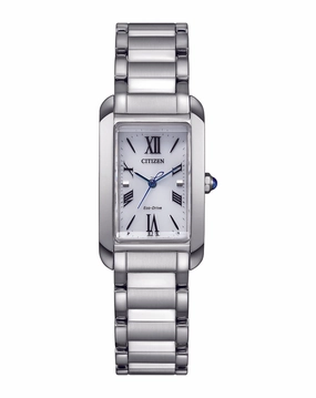 Citizen Eco-Drive L White Dial Stainless Steel Watch EW5620-55A