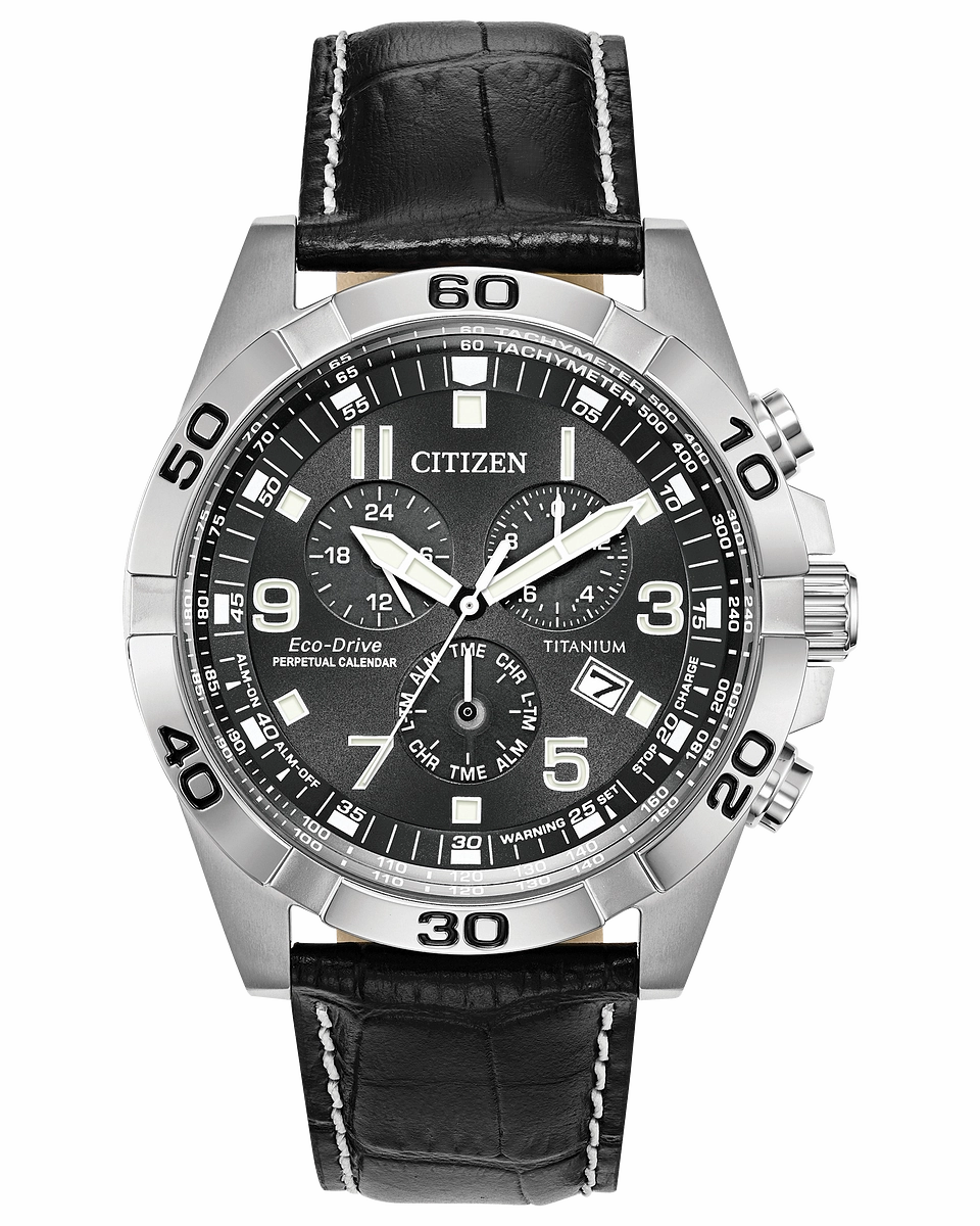 Citizen Leather Grey Dial Men's Watch