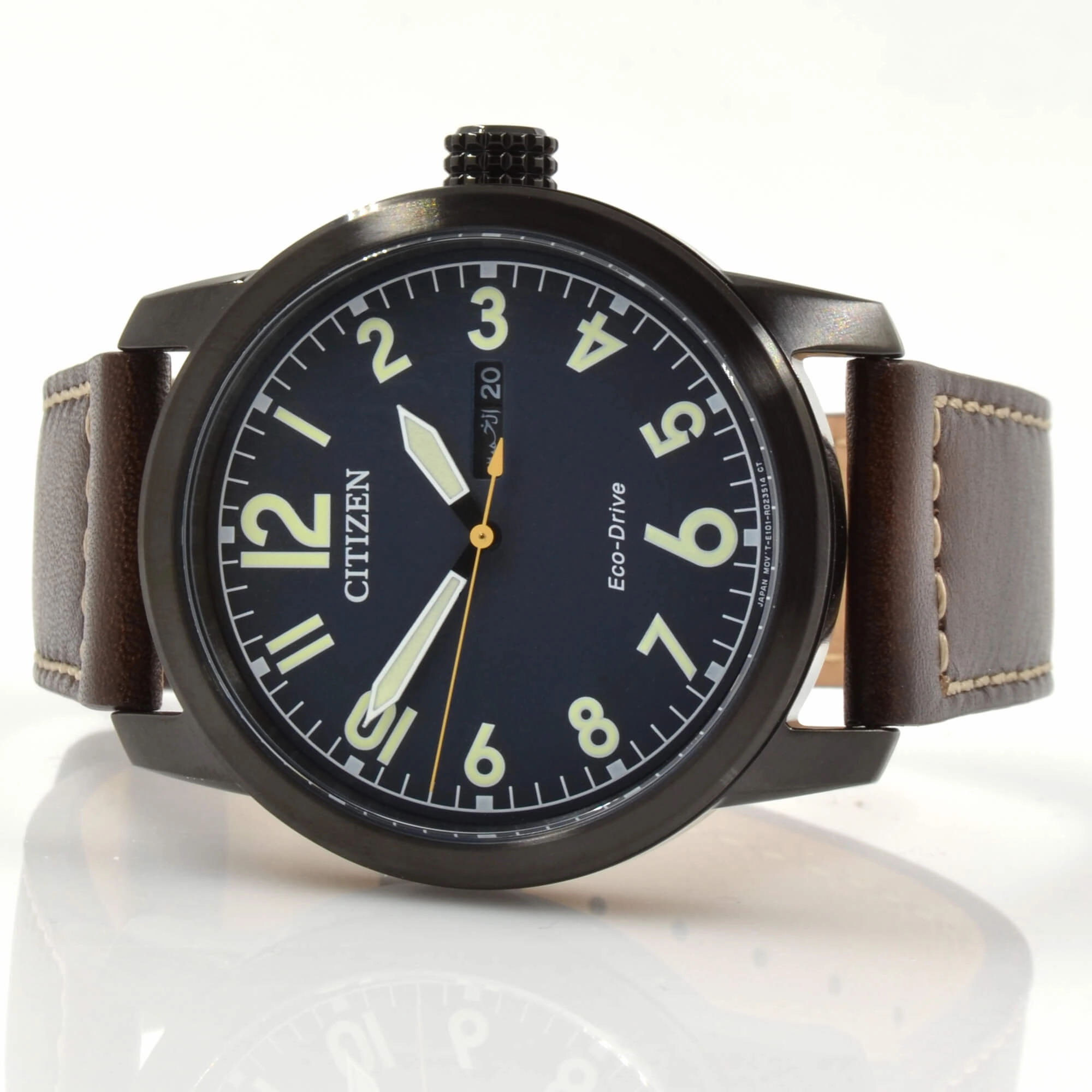Citizen Men's Eco-Drive Watch - Chandler Dark Blue Dial Leather Strap | BM8478-01L