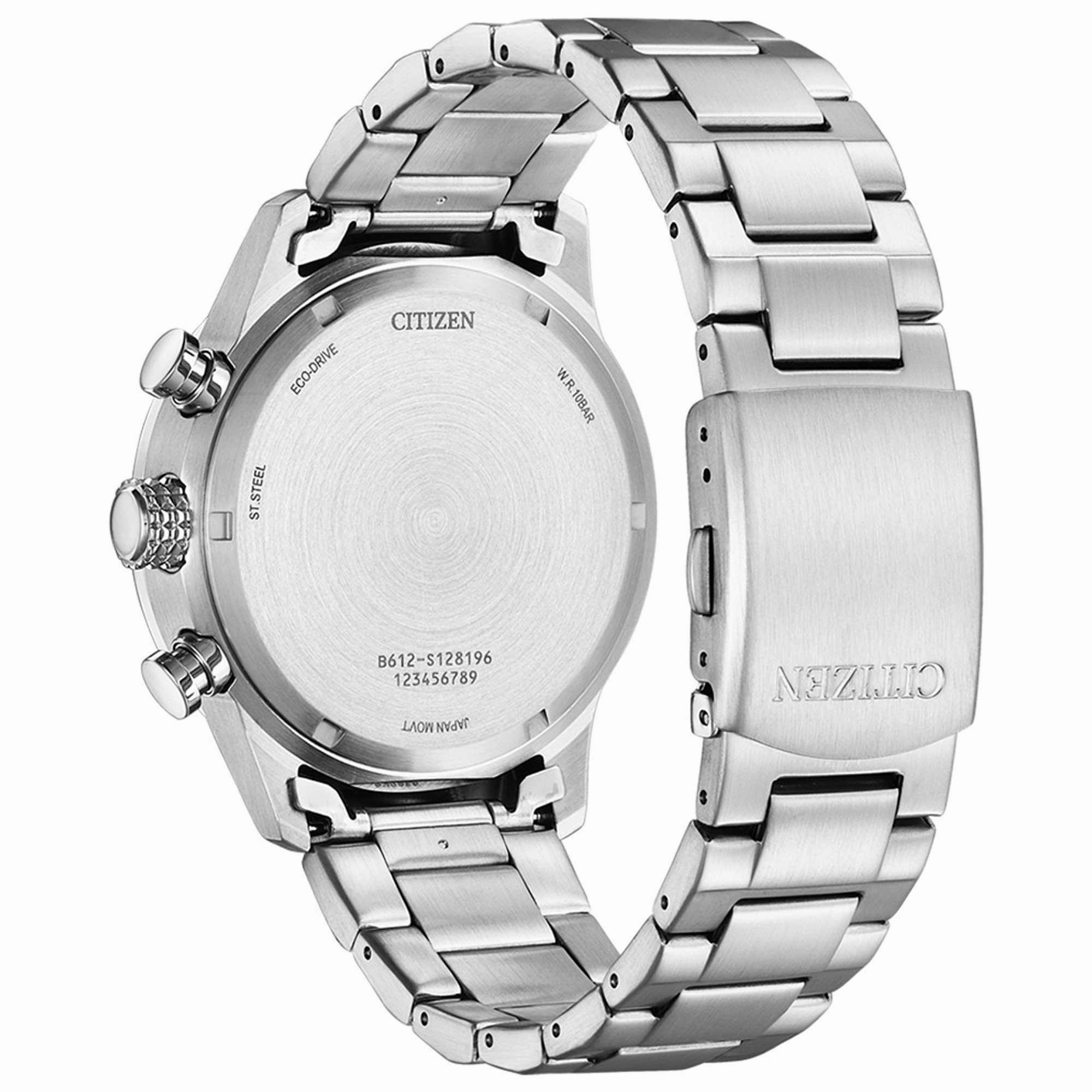 Citizen Men's Eco-Drive Watch - Chronograph Green Dial Silver Bracelet | CA0780-87X