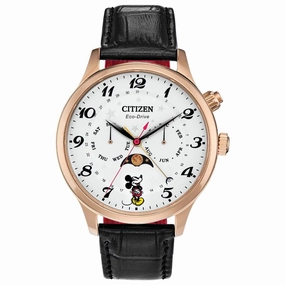 Citizen Men's Eco-Drive Watch - Disney Mickey Mouse White Dial Strap | AP1053-15W