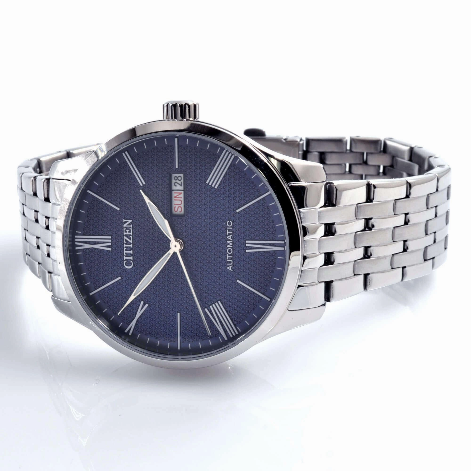 Citizen Men's Watch - Automatic Blue Dial Silver Stainless Steel Bracelet | NH8350-59L