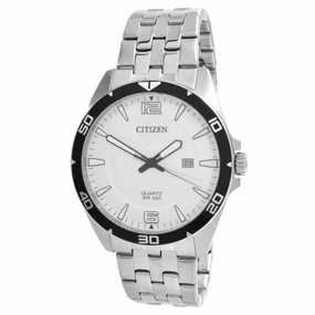 Citizen Men's Watch - Date Display White Dial Stainless Steel Bracelet | BI5051-51A