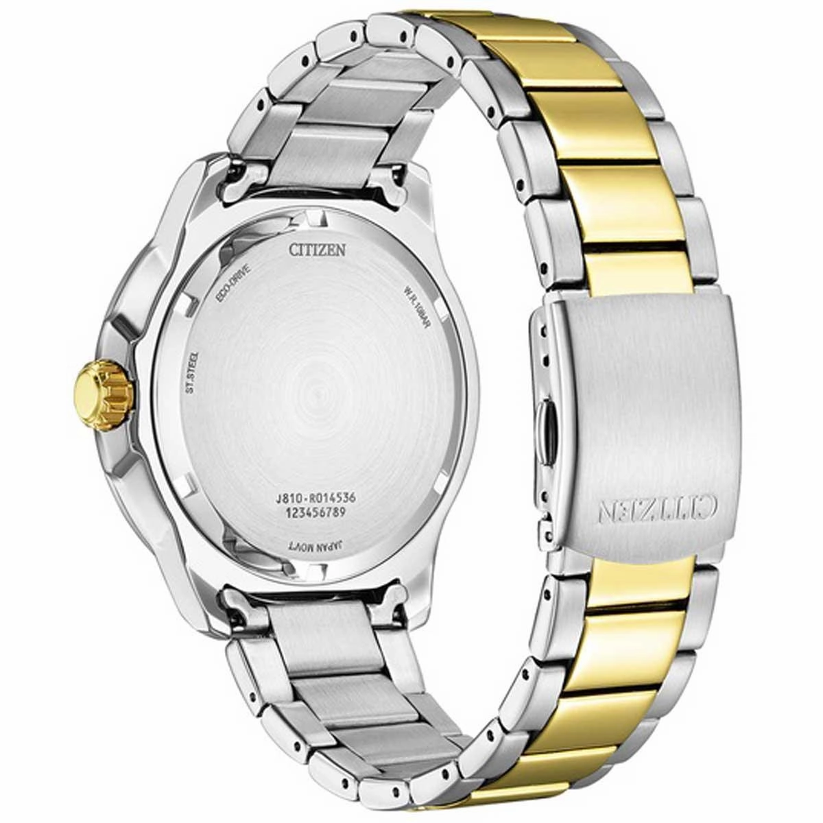 Citizen Men's Watch - Eco-Drive Black Dial Two Tone Steel Bracelet | AW1704-82E