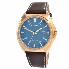 Citizen Men's Watch - Eco-Drive Power Reserve Blue Dial Brown Strap | AW1573-11L