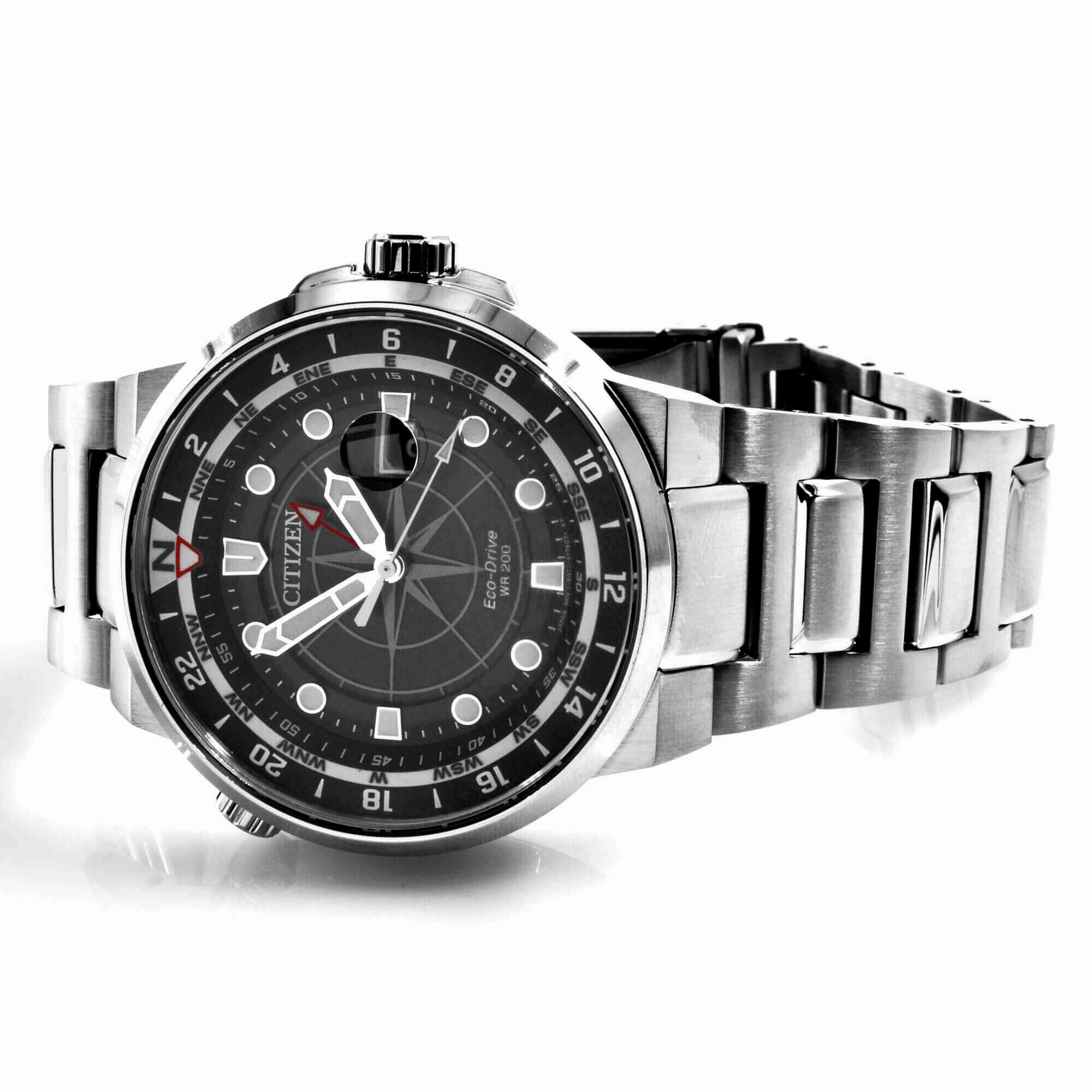 Citizen Men's Watch - Endeavor Eco-Drive Black Dial Silver Steel Bracelet | BJ7140-53E