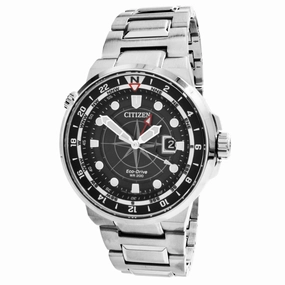 Citizen Men's Watch - Endeavor Eco-Drive Black Dial Silver Steel Bracelet | BJ7140-53E