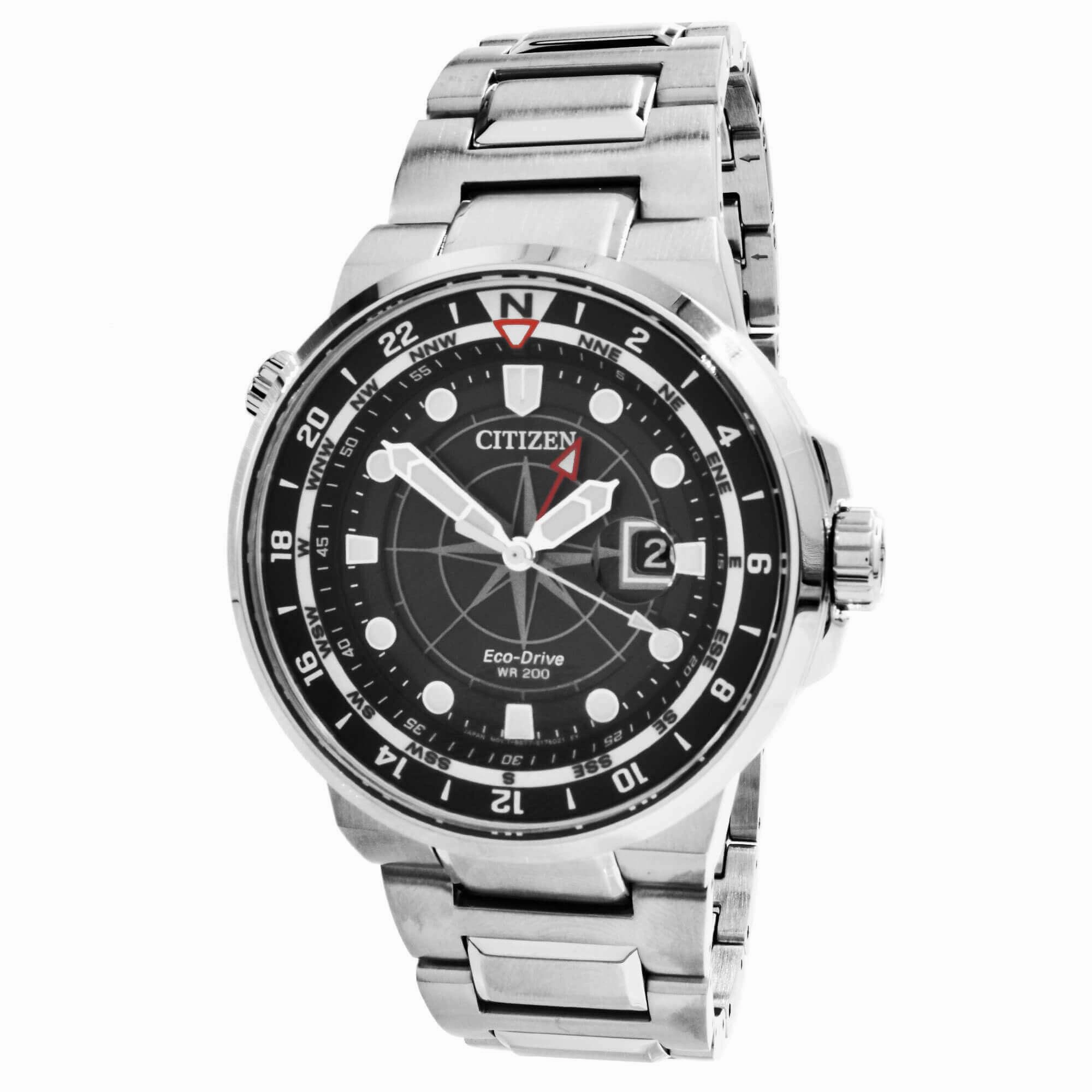 Citizen Men's Watch - Endeavor Eco-Drive Black Dial Silver Steel Bracelet | BJ7140-53E