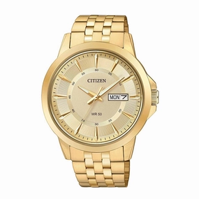 Citizen Men's Watch - Japanese Quartz Gold Dial Yellow Gold Bracelet | BF2013-56P