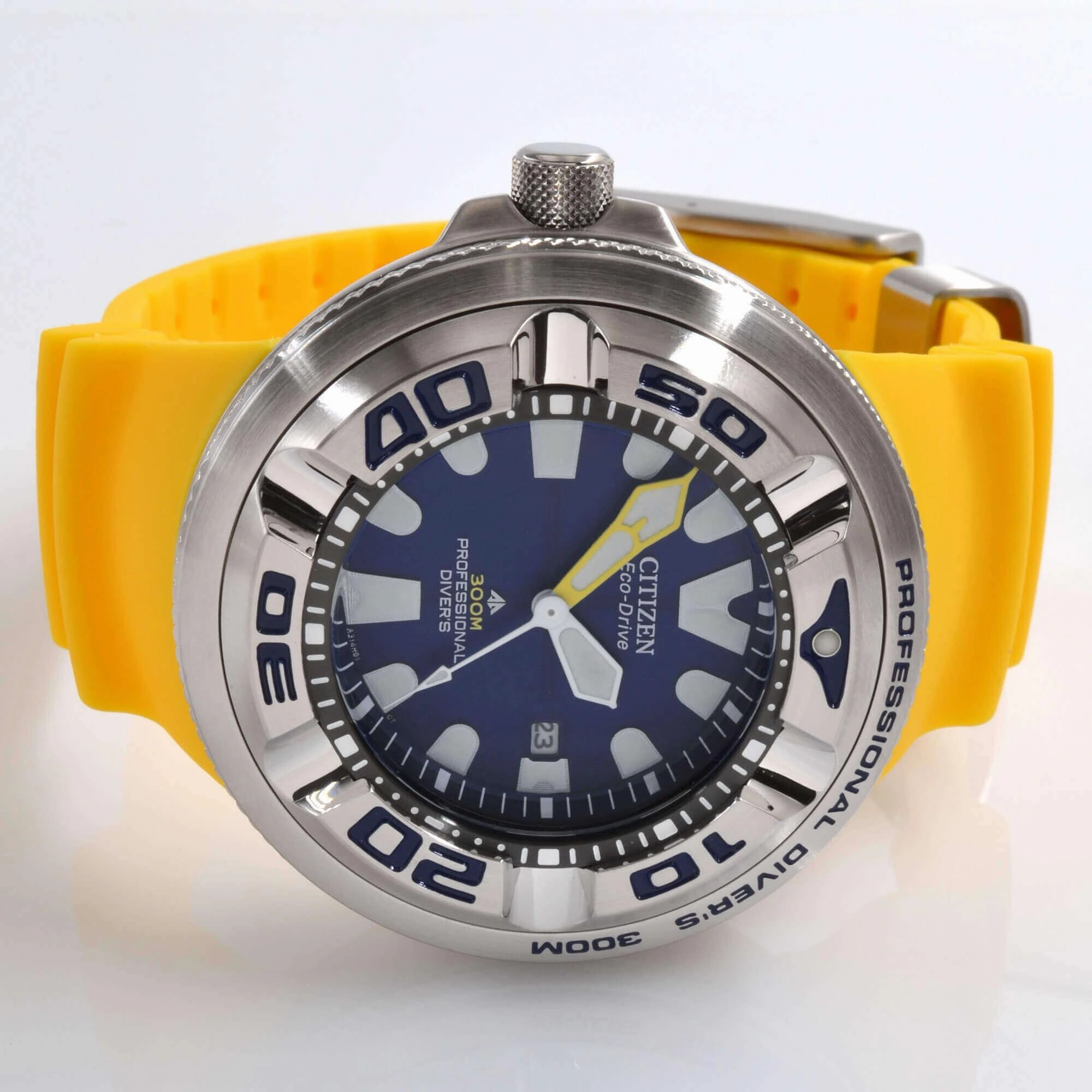 Citizen Men's Watch - Promaster Marine Eco-Drive Blue Dial Yellow Strap | BJ8058-06L