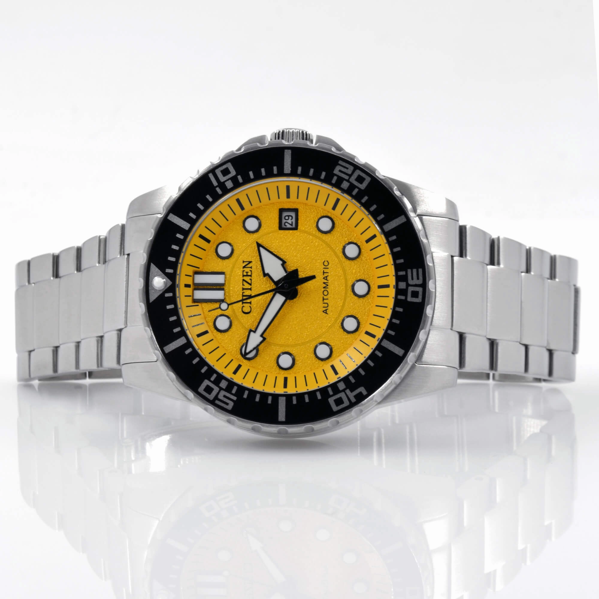 Citizen Men's Watch - Urban Mechanical Yellow Dial Silver Tone Bracelet | NJ0170-83Z