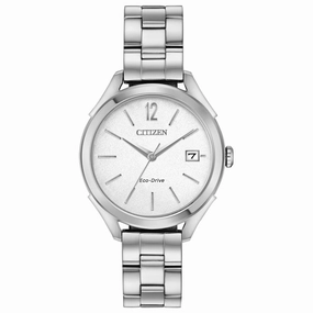 Citizen Women's Eco Drive Watch - Drive Silver Tone Dial Steel Bracelet | FE6140-54A