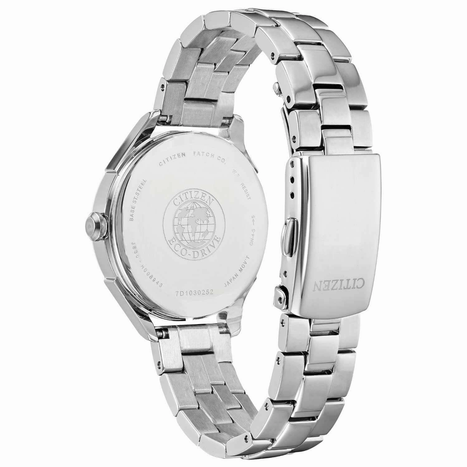 Citizen Women's Eco Drive Watch - Drive Silver Tone Dial Steel Bracelet | FE6140-54A