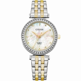 Citizen Women's Watch - Quartz Mother of Pearl Dial Two Tone Bracelet | ER0214-54D