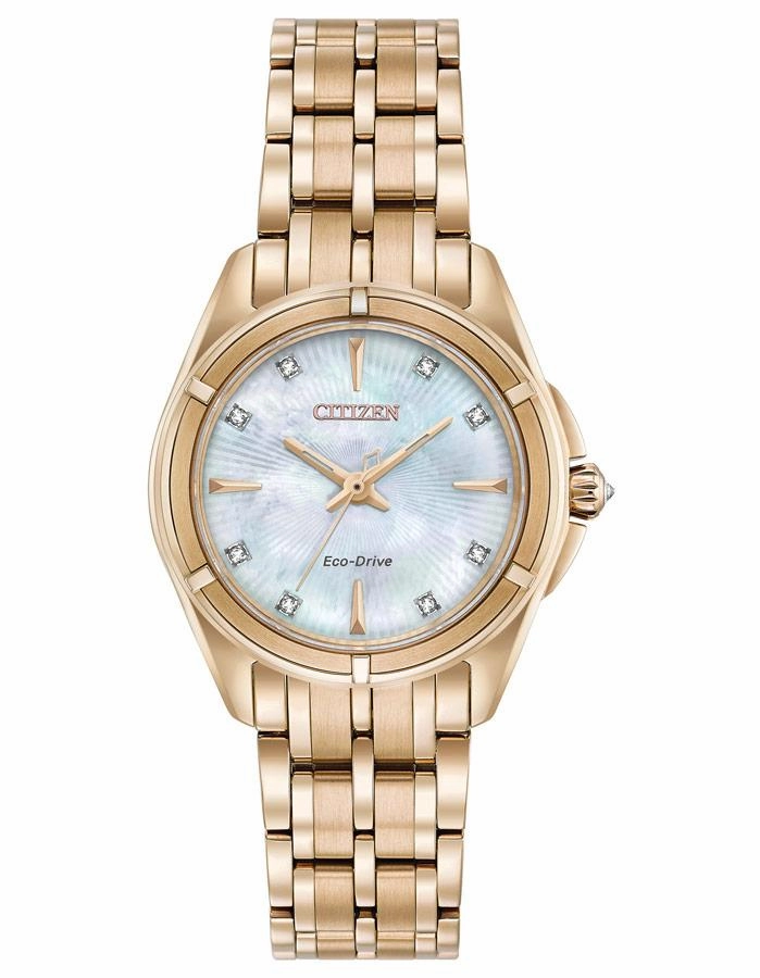 Citizen Womens Signature Prezia Diamond Watch - MOP Dial - Rose Gold-Tone