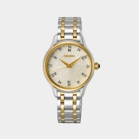 Classic Women Quartz Champagne Dial Analog Stainless Steel Watch SRZ550P1
