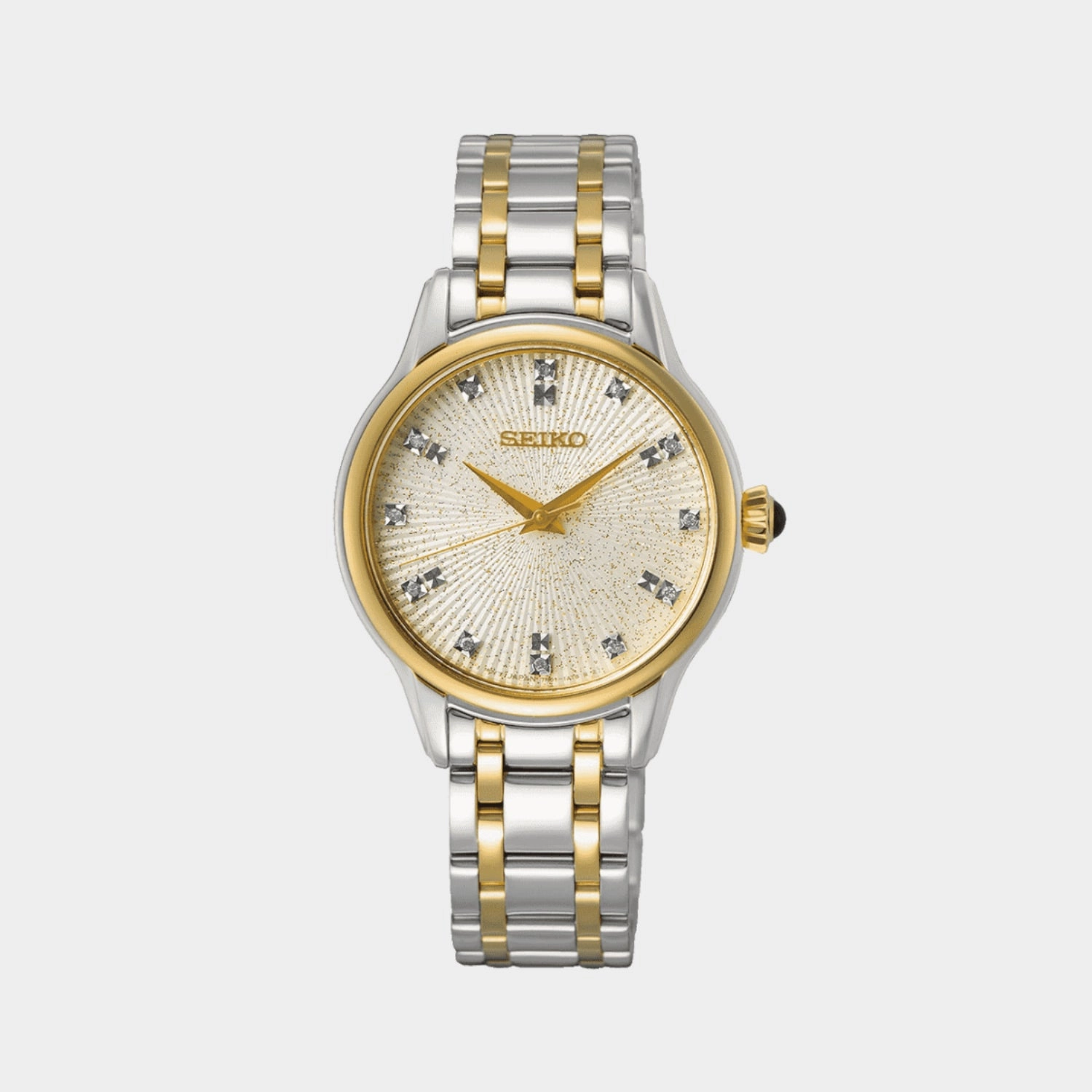 Classic Women Quartz Champagne Dial Analog Stainless Steel Watch SRZ550P1