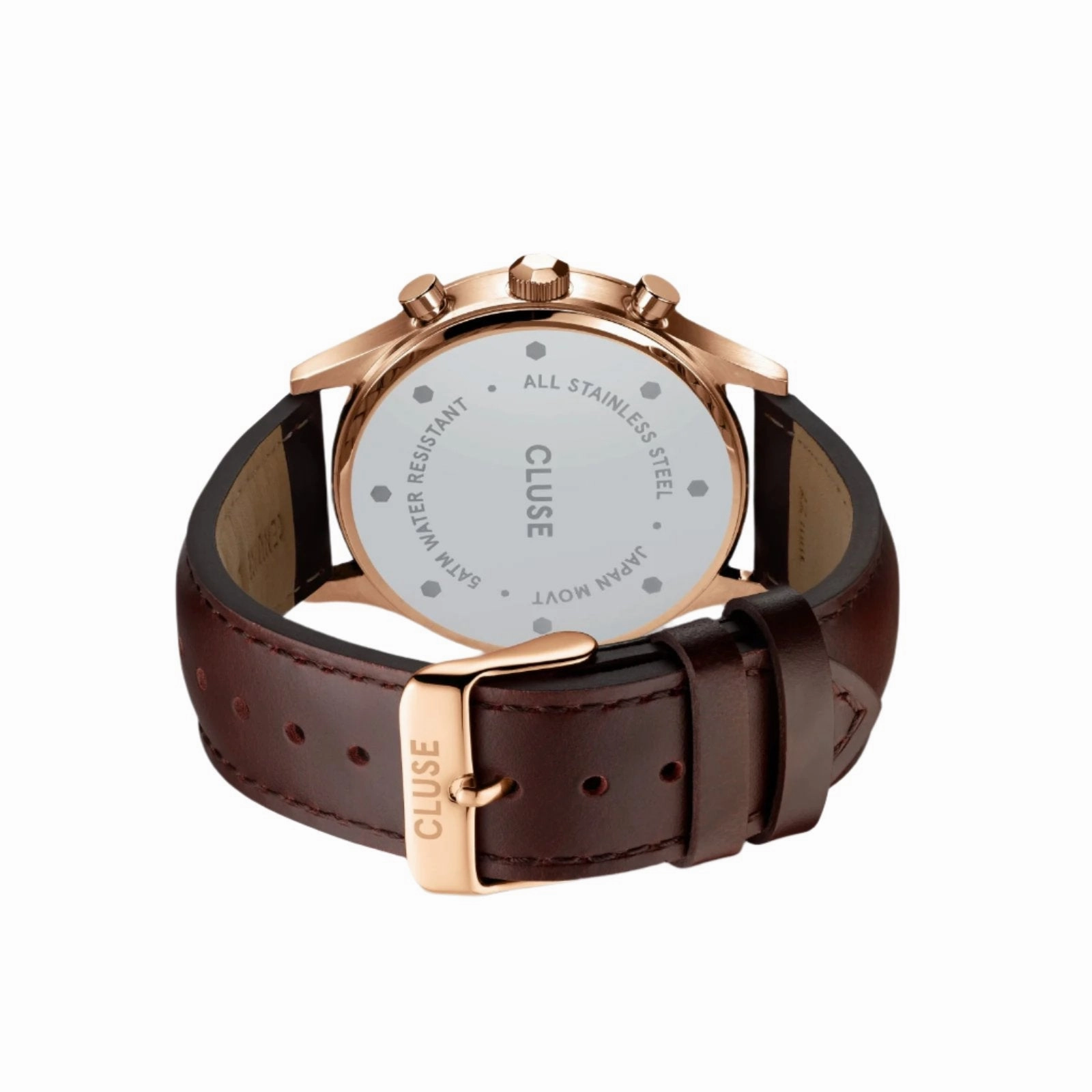 CLUSE Antheor Multifunction Blue Leather Rose Gold Watch CW21009